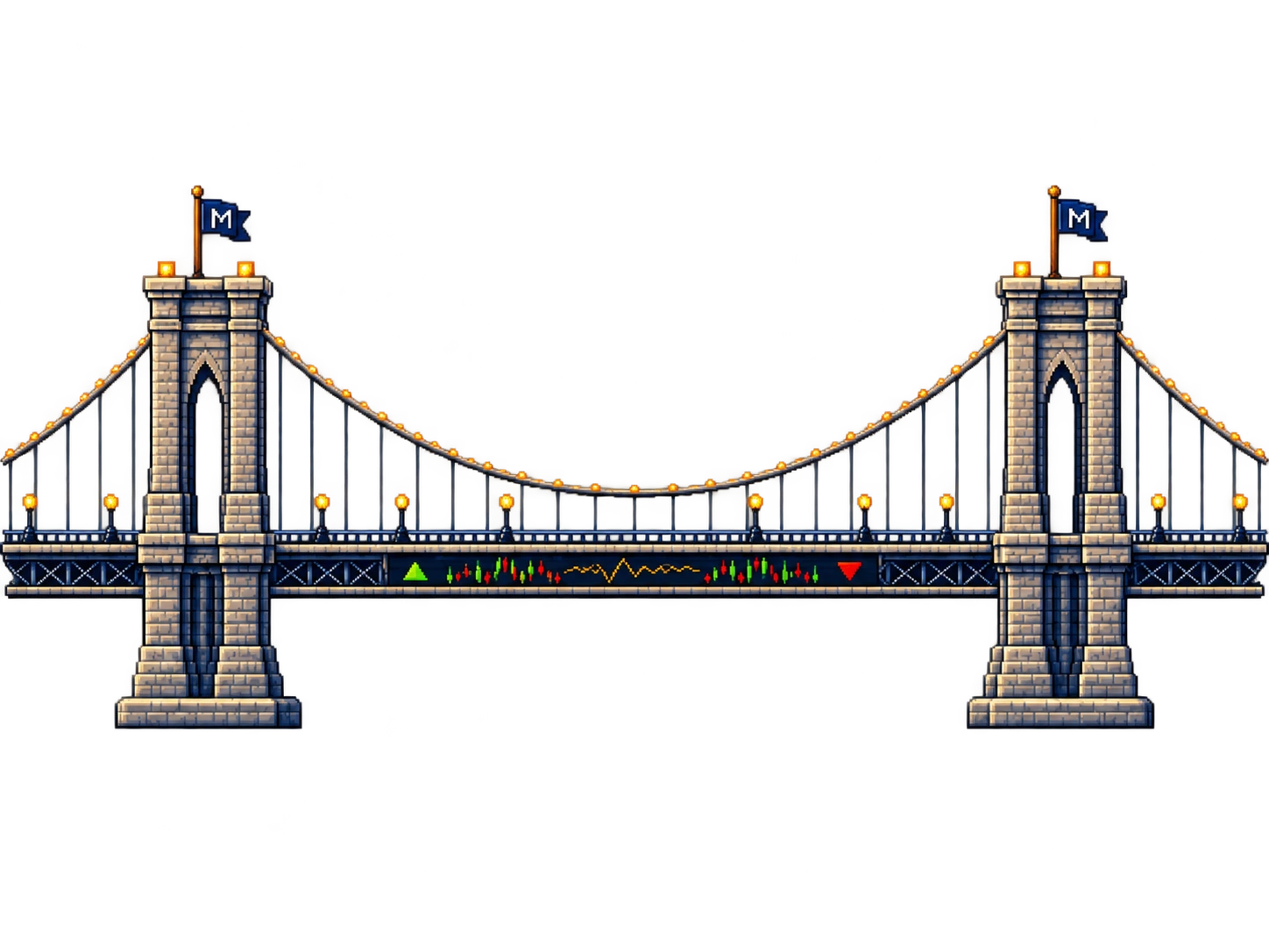 Several separate black bars converging into one channel, from which a single blue bar continues.
